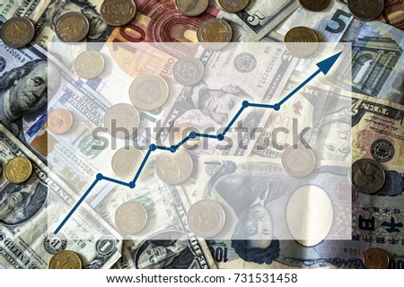 Money background with a success chart