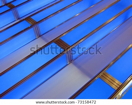 abstract new blue interior construction, industry details concept