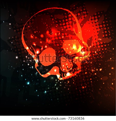 vector grunge skull poster