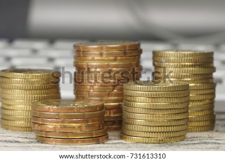 Stack of coins. Saving money concept.