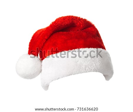 Santa Claus hat isolated on white background. Christmas and New Year celebration
