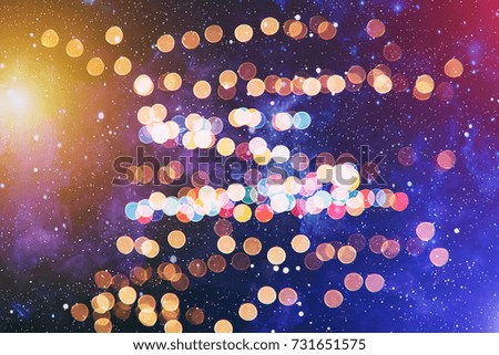 Festive Christmas background . Mystic color abstract background, circle bokeh.