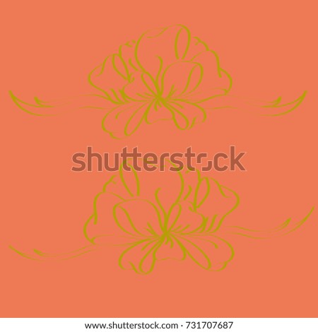 Set hand drawn bows isolated on color background.
