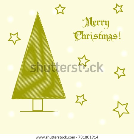 Element of design. Festive stylized Christmas tree. Background for a Christmas congratulation