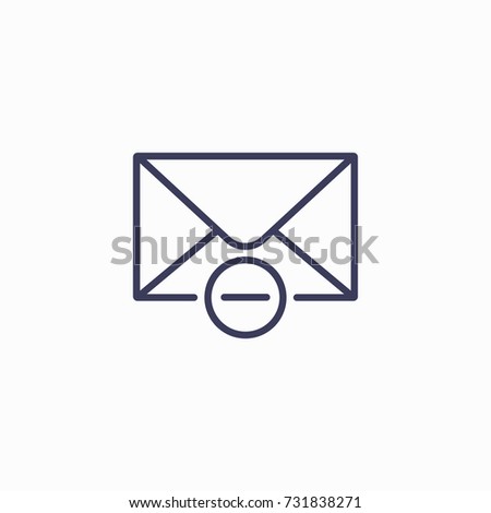 Outline remove mail  icon illustration vector symbol