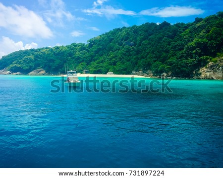 Beautiful landscape of Phuket islands and andaman sea in Thailand.