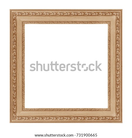 Vintage wooden frame isolated on white background