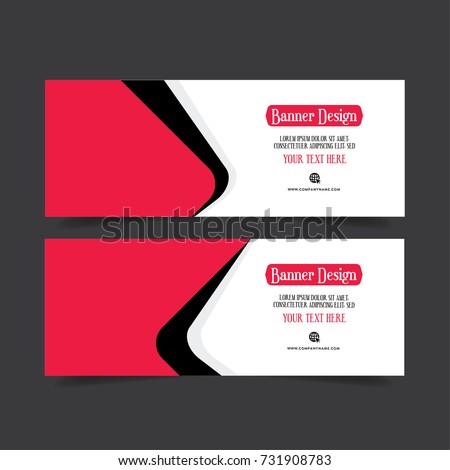 Banner Design. Template Abstract Poster. Red facebook banner