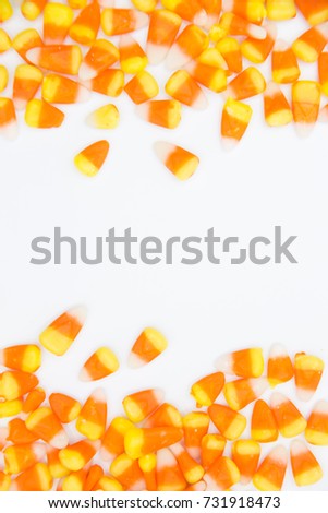 Candy Corn Frame on White Background