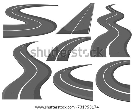 Different design of roads illustration