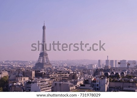 View of Eiffel tower from Are de Triomphe