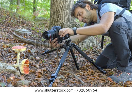 Photographer taking photos in nature