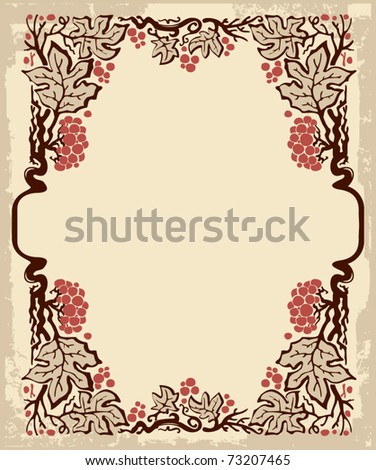 Art Nouveau frame with stylized guelder rose