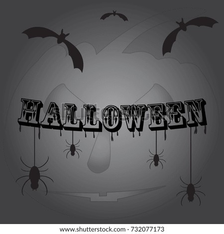 Halloween pumpkin of concept design with vector - Halloween dark tone party