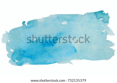 watercolor stain blue, for design