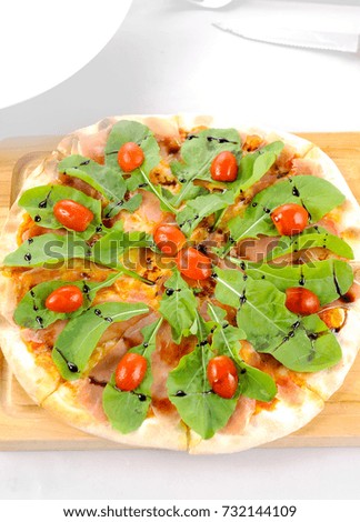 fresh Italian pizza with rocket