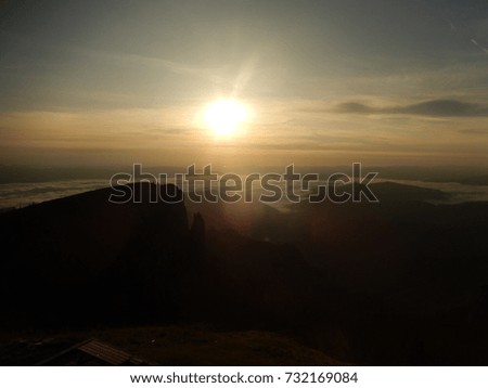 Romanian sunrise in the mountains