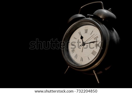 antique clock with golden decorations. Fine pattern of cracks formed on old clock face,Passing of time, selective focus.