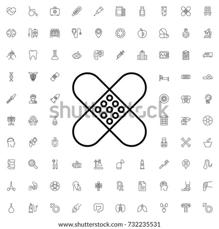 Patch icon. set of outline medicine icons.