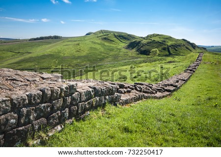 Hadrians Wall Northumberland Royalty-Free Stock Photo #732250417