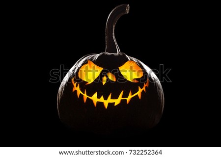 Pumpkin for Halloween on a black background