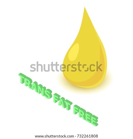 Trans fat allergen free icon. Isometric illustration of trans fat  icon for web design