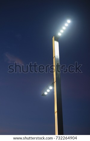 LED Lamp post on twilight   backgrounds.