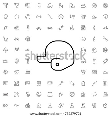 Baseball cap icon. set of outline sport icons.