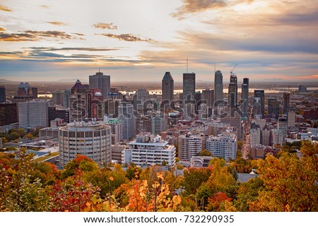 Montreal city sunrise