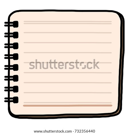 small notebook / cartoon vector and illustration, hand drawn style, isolated on white background.