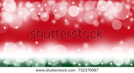 Abstract red and green colors or christmas bokeh on white background