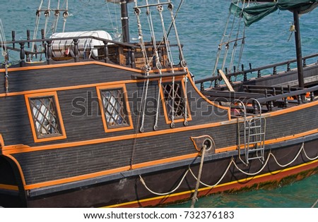 beautiful old wooden sailing vessel