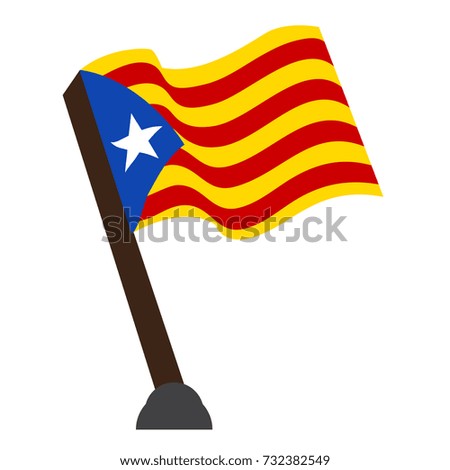 Isolated flag of Catalonia on a white background, Vector illustration