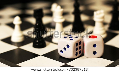 The dice and chess, children's play, 



