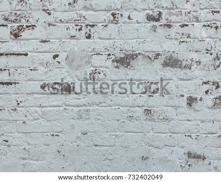 White Brick Wall Background. Whitewash Brickwall Seamless Texture. Abstract Gray Backdrop. White Brickwork With Light Damage. Old Lime Washed Wall Structure. White Painted Retro Wall Surface.