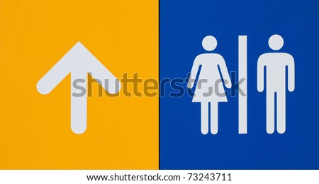 Toilet arrow pointing