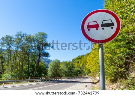 road sign overtaking is forbidden