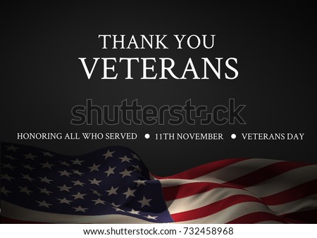 Digital composite of veterans day flag Royalty-Free Stock Photo #732458968