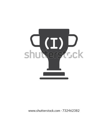 Trophy icon vector, filled flat sign, solid pictogram isolated on white. Achievement symbol, logo illustration.