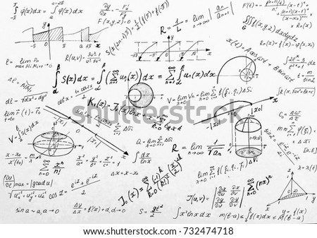 Advanced calculus on whiteboard  Royalty-Free Stock Photo #732474718