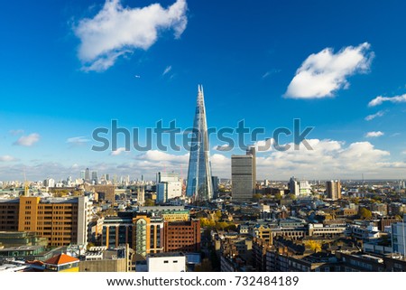 London skyline panorama at sunny day