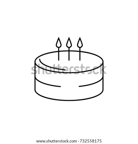 Birthday cake icon on white background