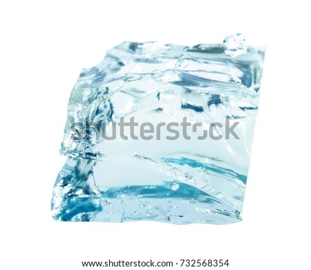 Clear ice cube isolated on white background