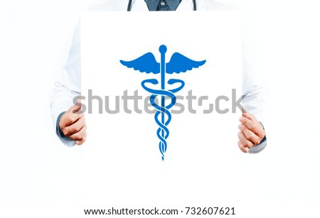  Doctor with Caduceus medical symbol vector