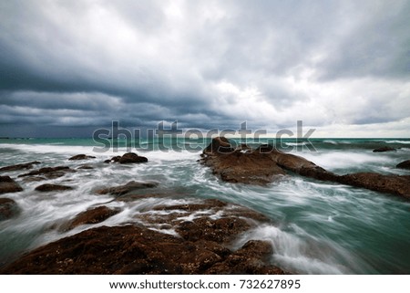 Seascape and storm sea

