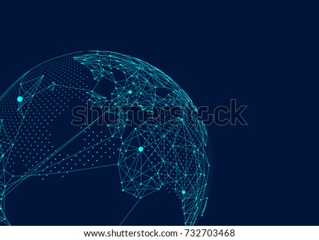 point and line composed world map,representing the global,Global network connection,international meaning.	
 Royalty-Free Stock Photo #732703468