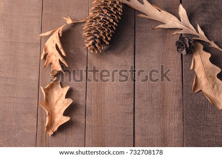 Frame of autumn leaves with copy space