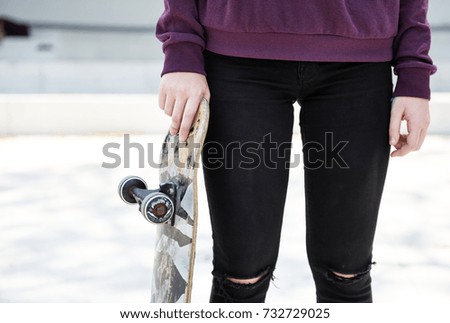 Skater girl out in the city
