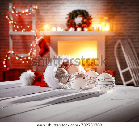 christmas time and table of free space for your decoration 