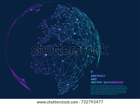 point and line composed world map,representing the global,Global network connection,international meaning.	 Royalty-Free Stock Photo #732793477
